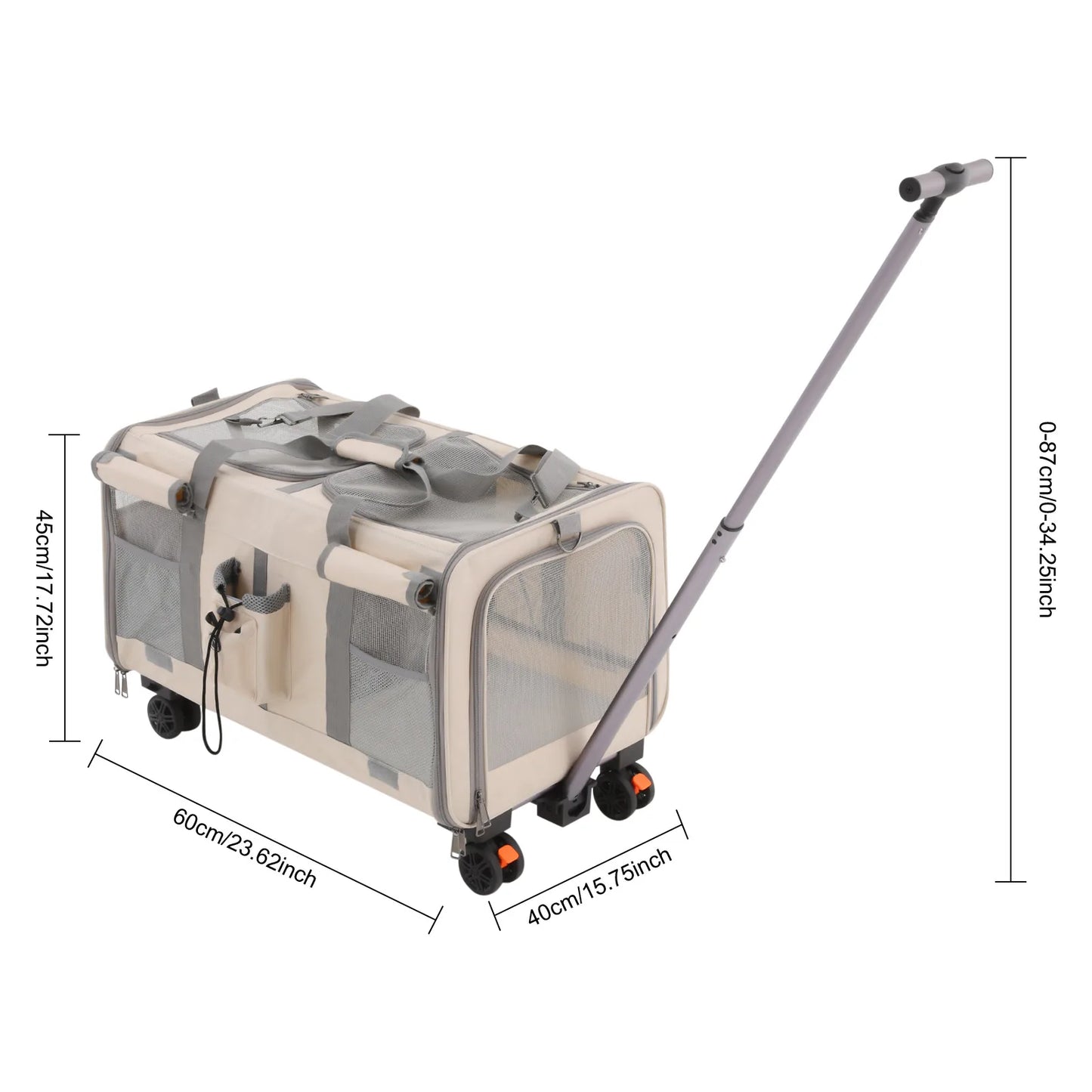 Tierfreundlicher Transportwagen mit Rädern für Katzen und Hunde
