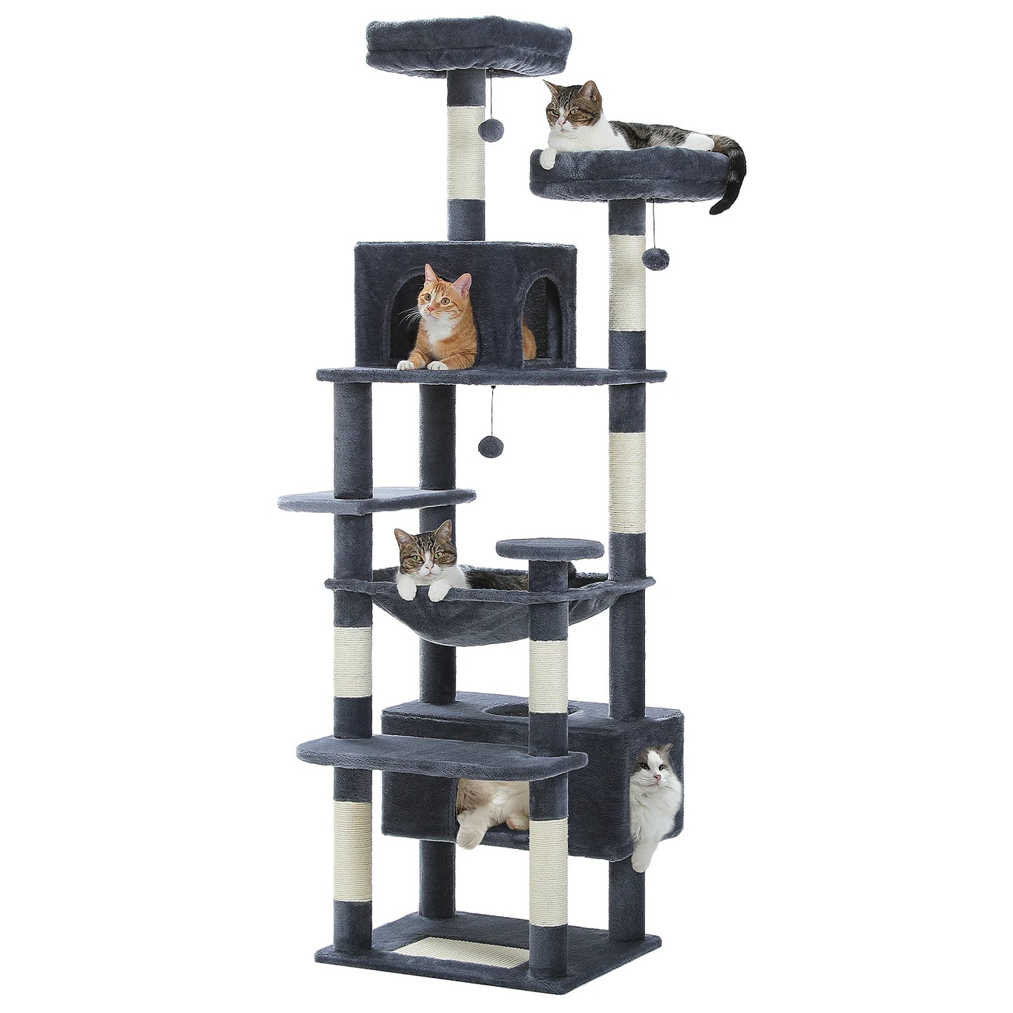 Großer luxuriöser Katzenbaum mit Kratzpfosten und Spielmöglichkeiten
