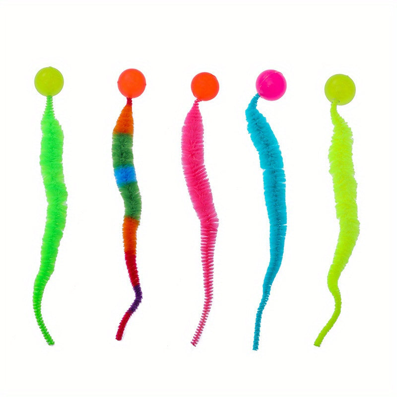 Interaktive Katzenspielzeuge im 2er-Set mit buntem Ball und Plüsch-Teaser