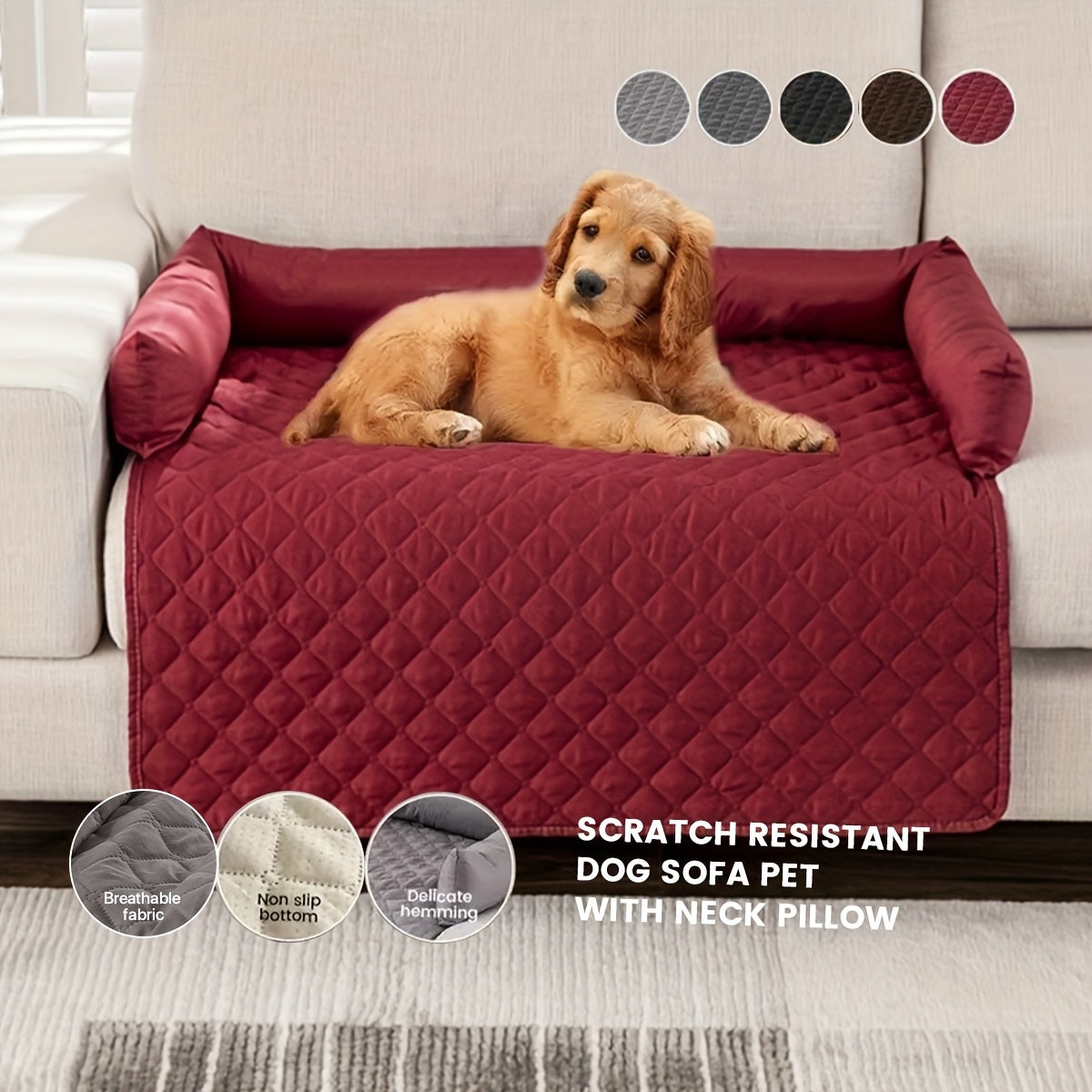 Gemütliches Heimtier-Sofa mit Kratzschutz und abnehmbaren Bezügen