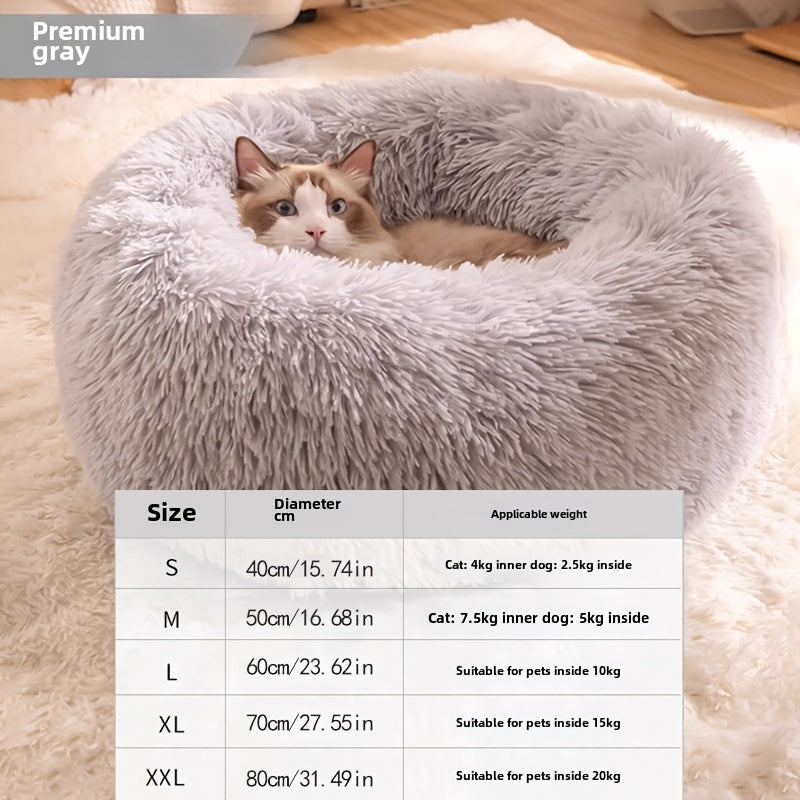Beruhigendes Hundebett Kuscheliges Rundbett für Hunde und Katzen