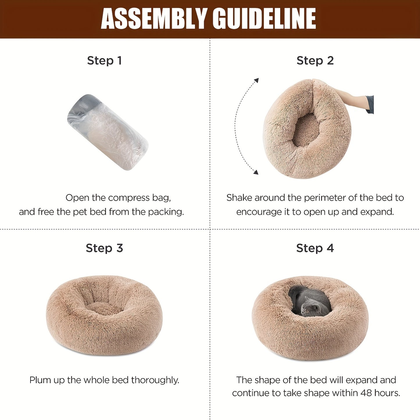 Gemütliches Rundbett für Haustiere in Pfotenform