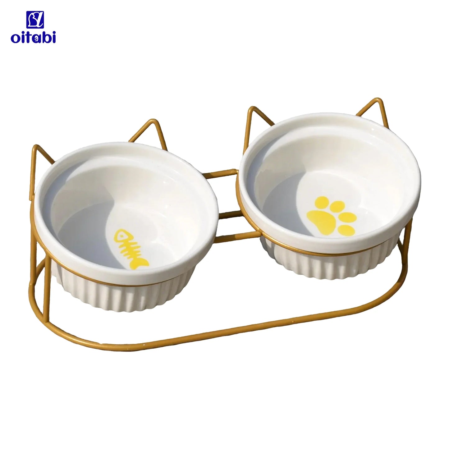 Erhöhte Katzenschalen aus Keramik für gesundes Fressen