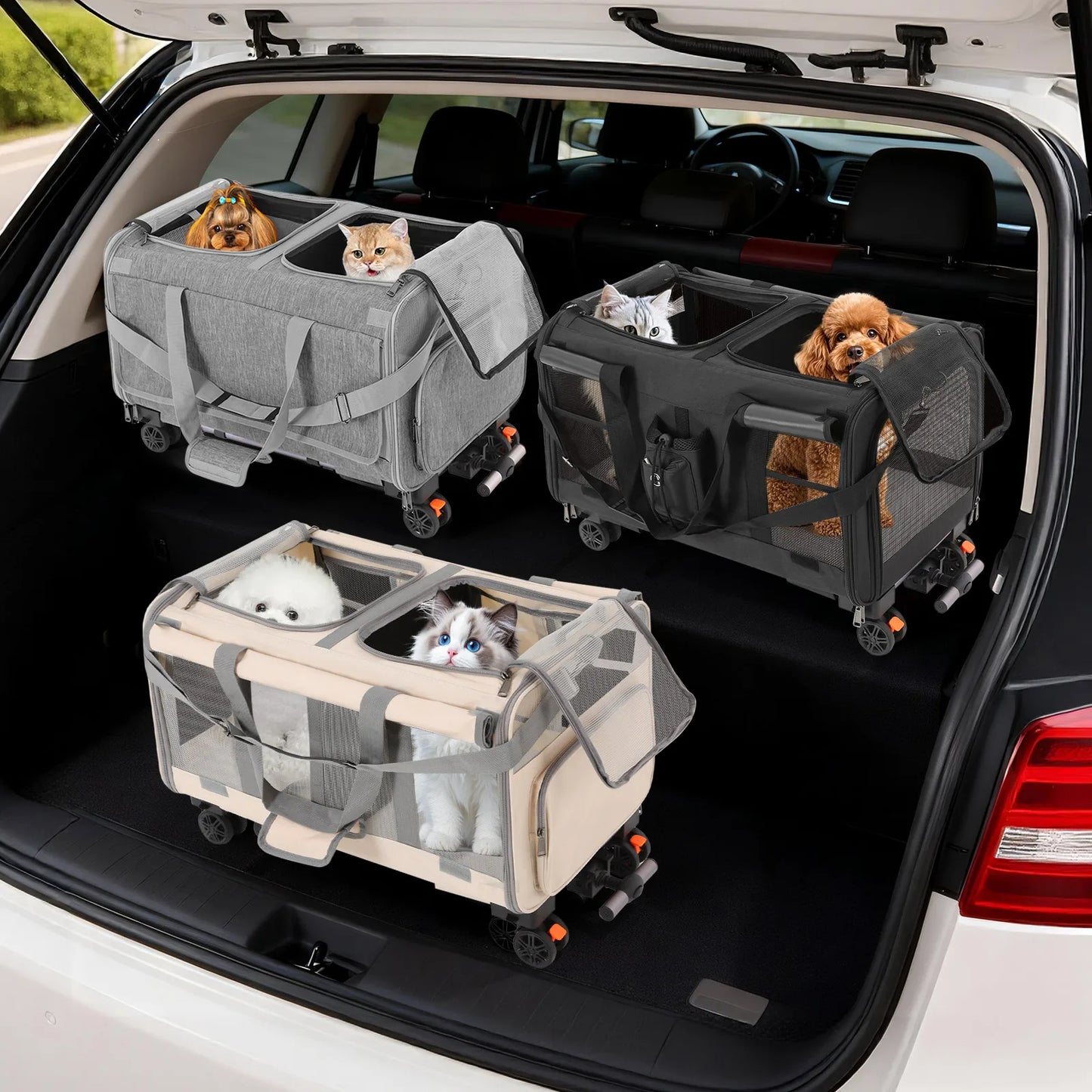 Tierfreundlicher Transportwagen mit Rädern für Katzen und Hunde