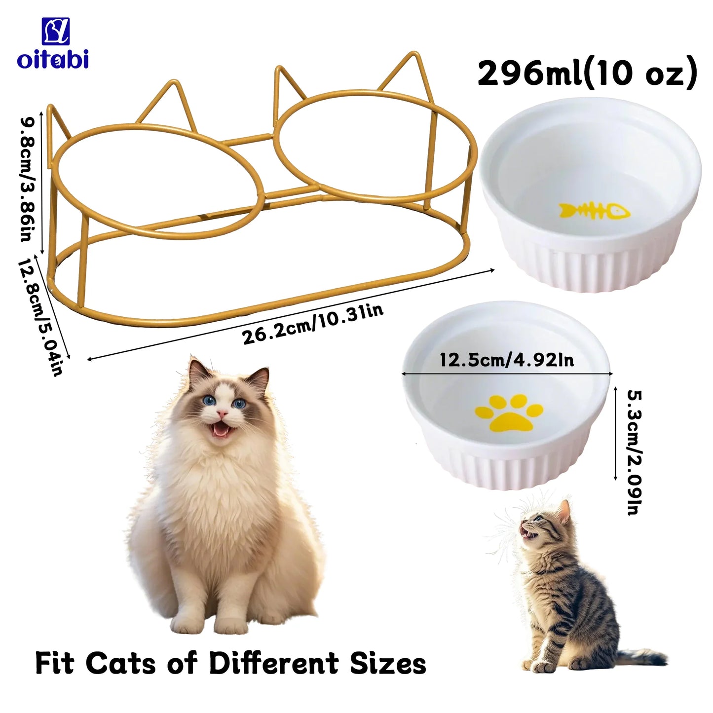 Erhöhte Katzenschalen aus Keramik für gesundes Fressen