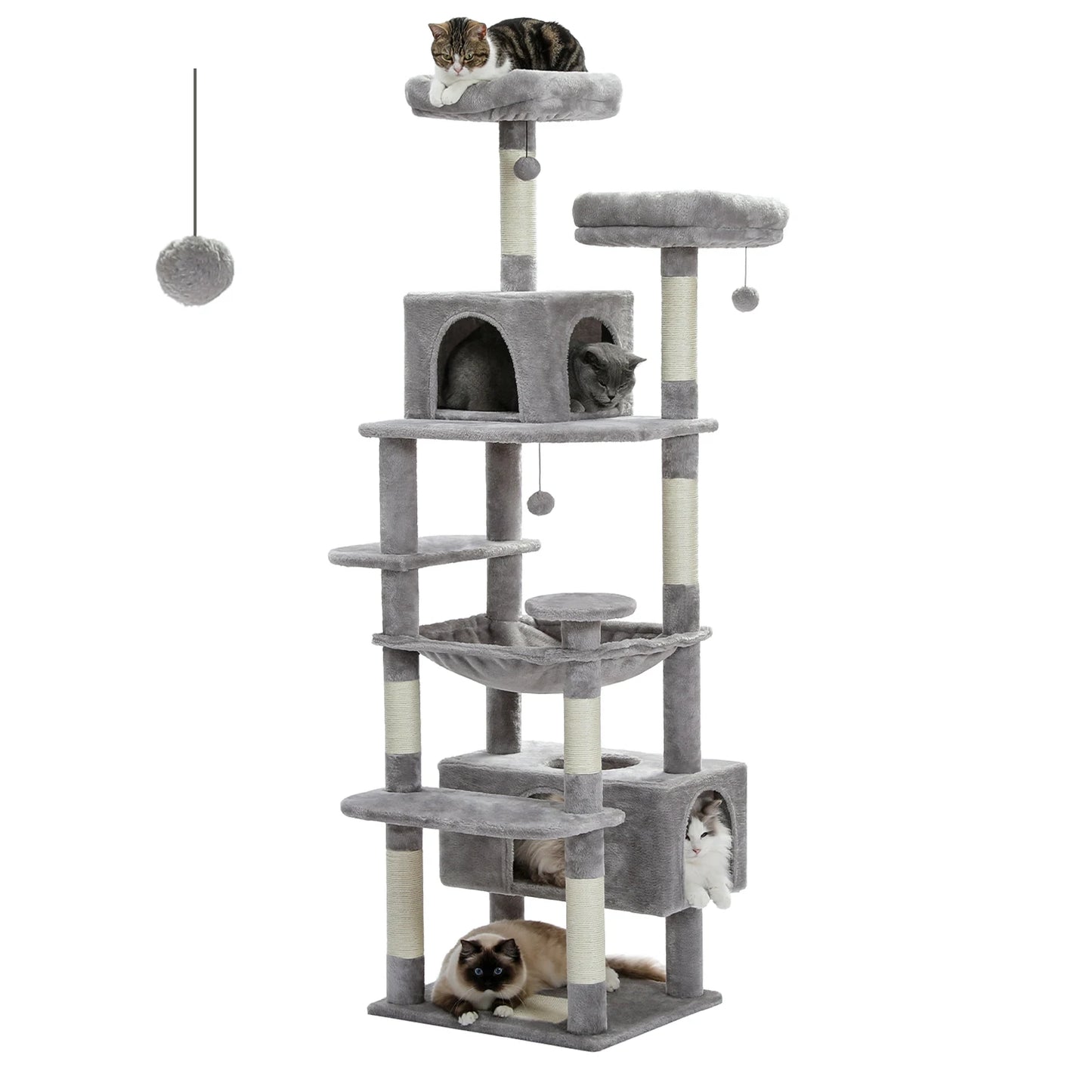 Großer luxuriöser Katzenbaum mit Kratzpfosten und Spielmöglichkeiten
