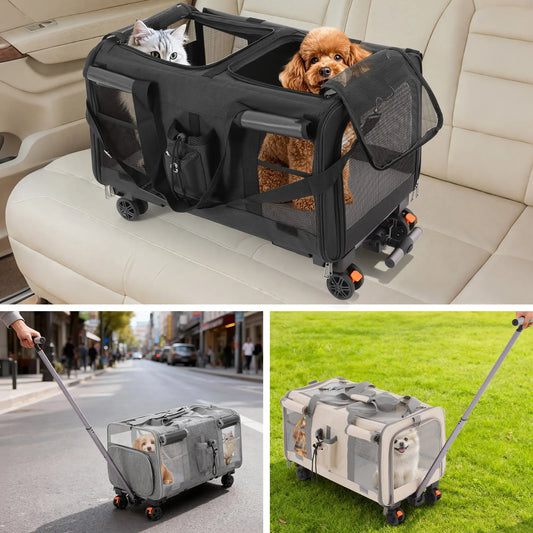 Tierfreundlicher Transportwagen mit Rädern für Katzen und Hunde