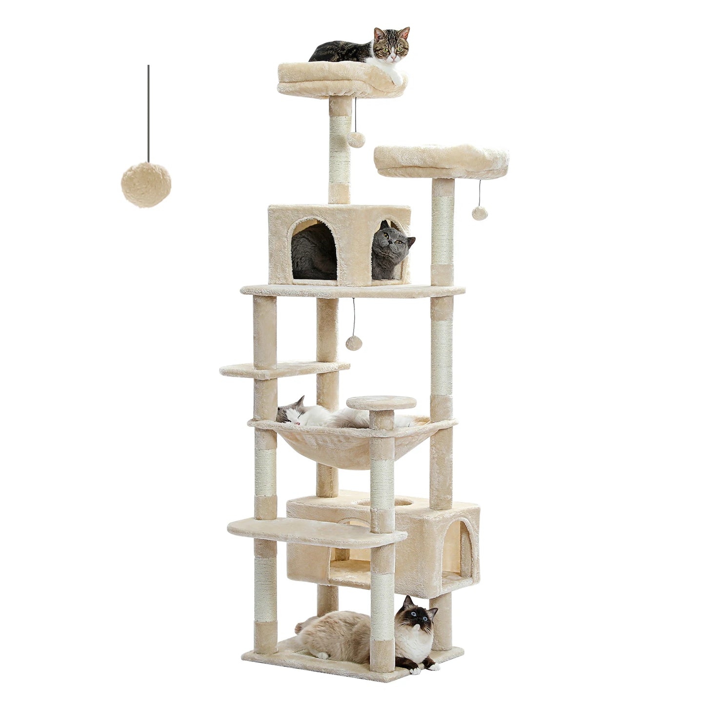Großer luxuriöser Katzenbaum mit Kratzpfosten und Spielmöglichkeiten