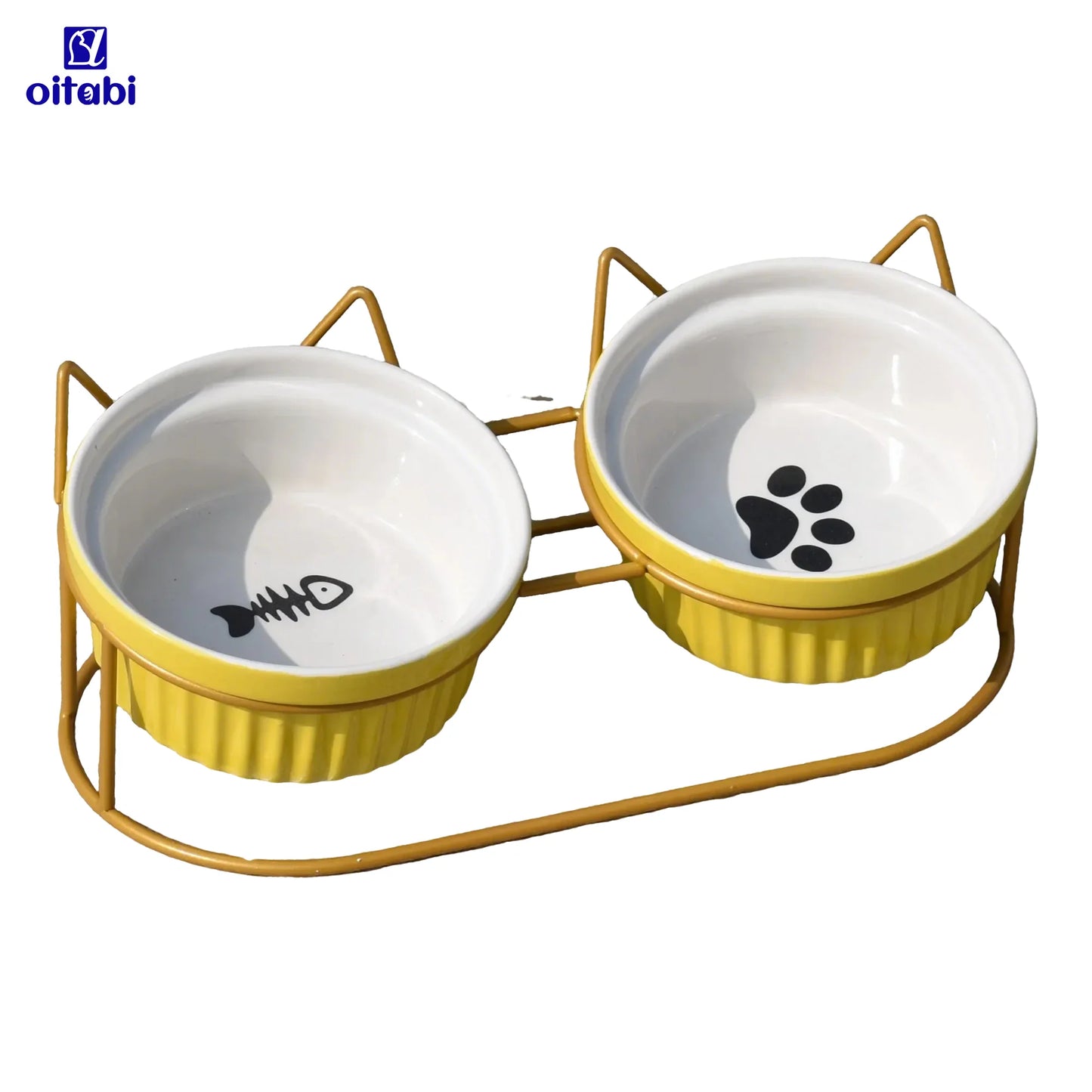 Erhöhte Katzenschalen aus Keramik für gesundes Fressen