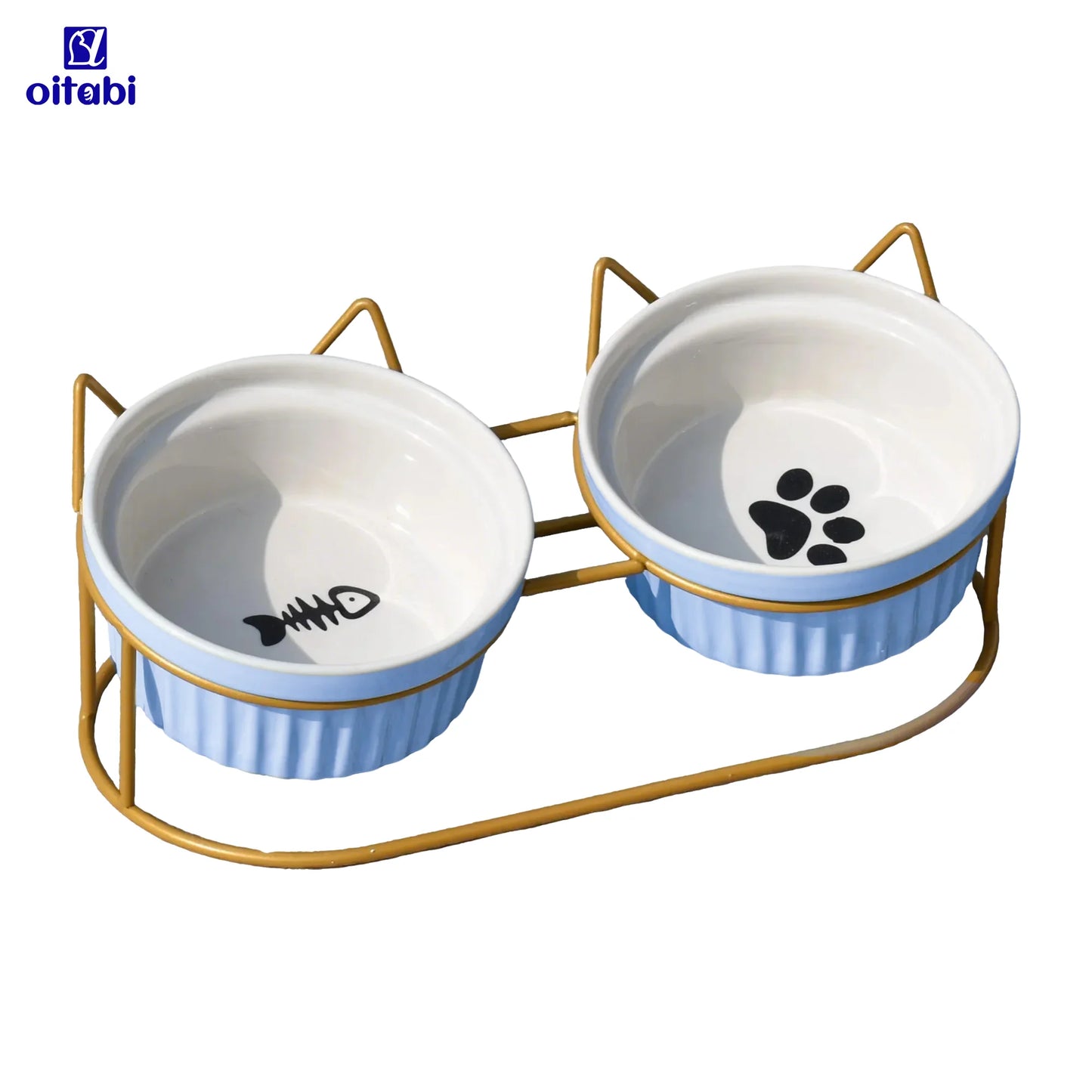 Erhöhte Katzenschalen aus Keramik für gesundes Fressen