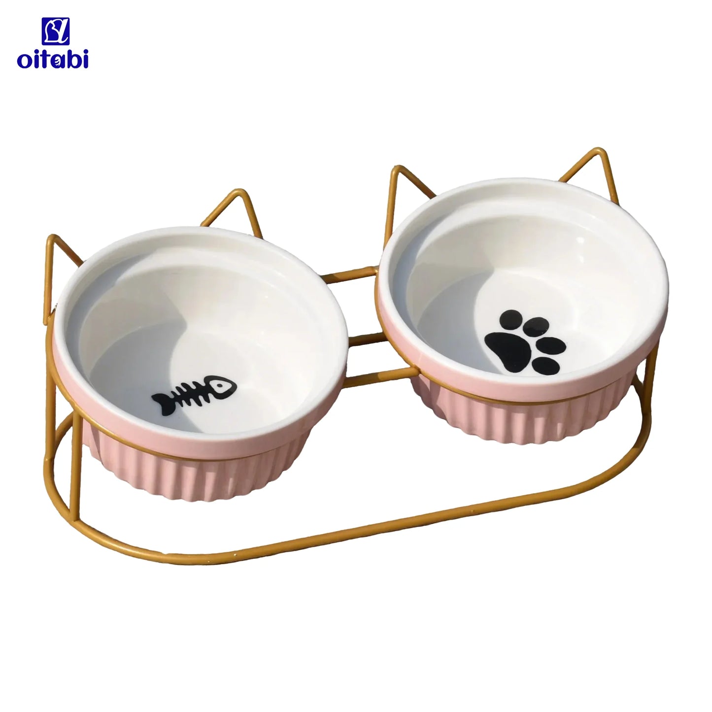 Erhöhte Katzenschalen aus Keramik für gesundes Fressen