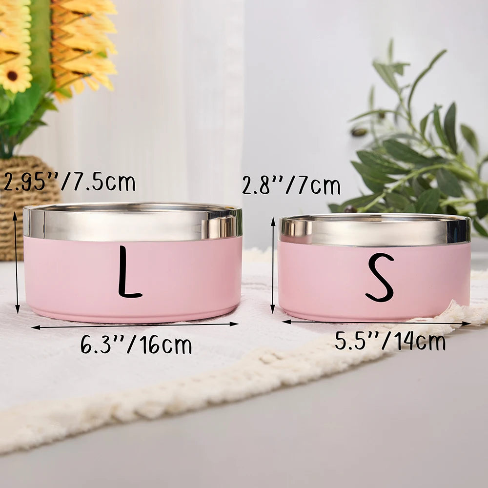 Personal isierte Hundefutter Wasserschalen benutzer definierte Katzen schale mit Namen Edelstahl farbige Haustier Zubehör Haustier Geschenk behandeln Aufkleber Etiketten