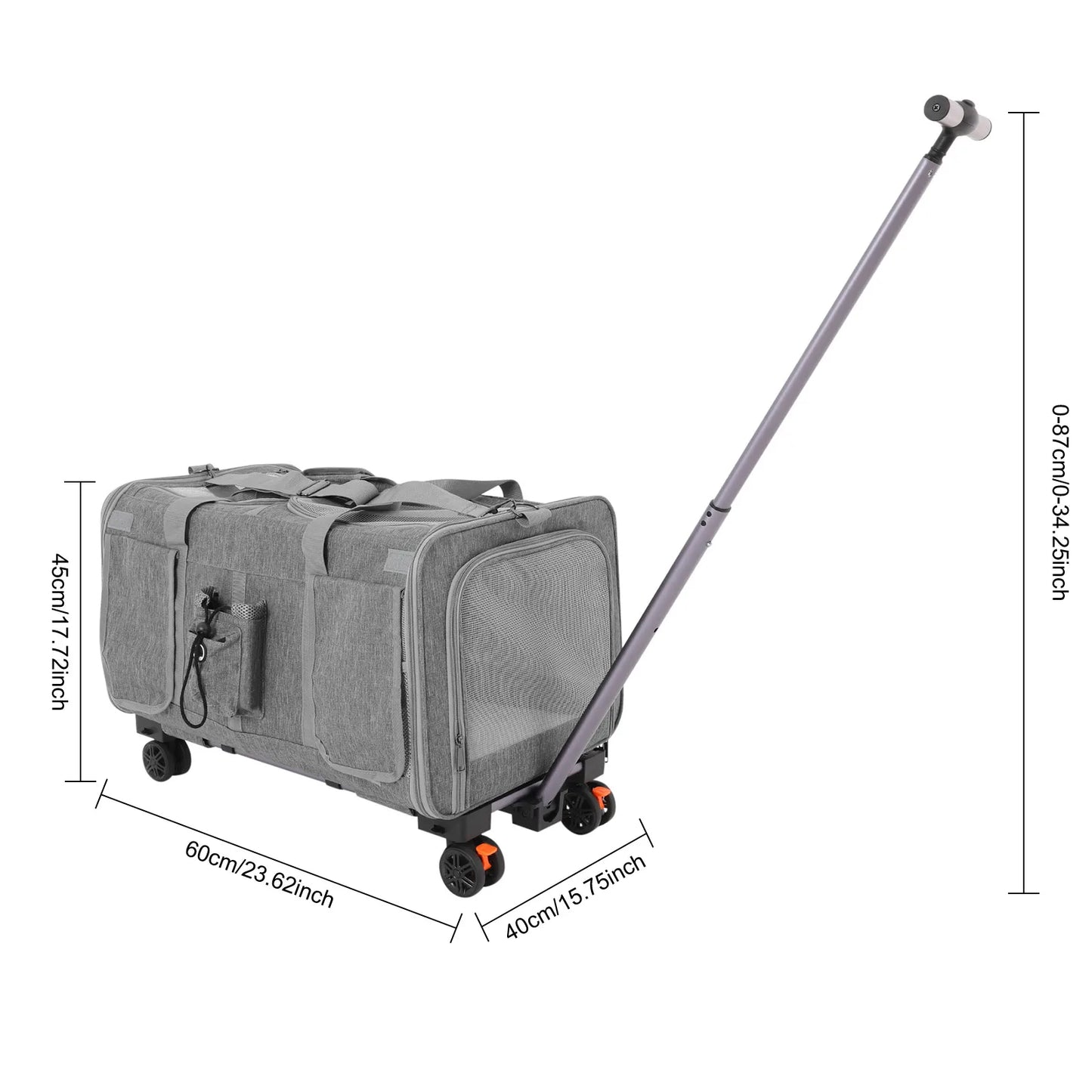 Tierfreundlicher Transportwagen mit Rädern für Katzen und Hunde