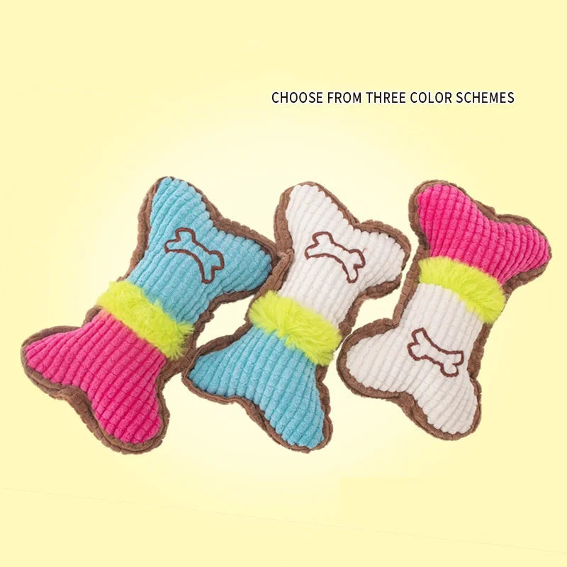 Plüschspielzeug für kleine und mittelgroße Welpen mit Quietschknochen