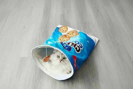 Behaglicher Katzentunnel mit Knisterpapier für spielerisches Vergnügen