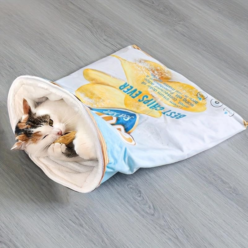 Behaglicher Katzentunnel mit Knisterpapier für spielerisches Vergnügen