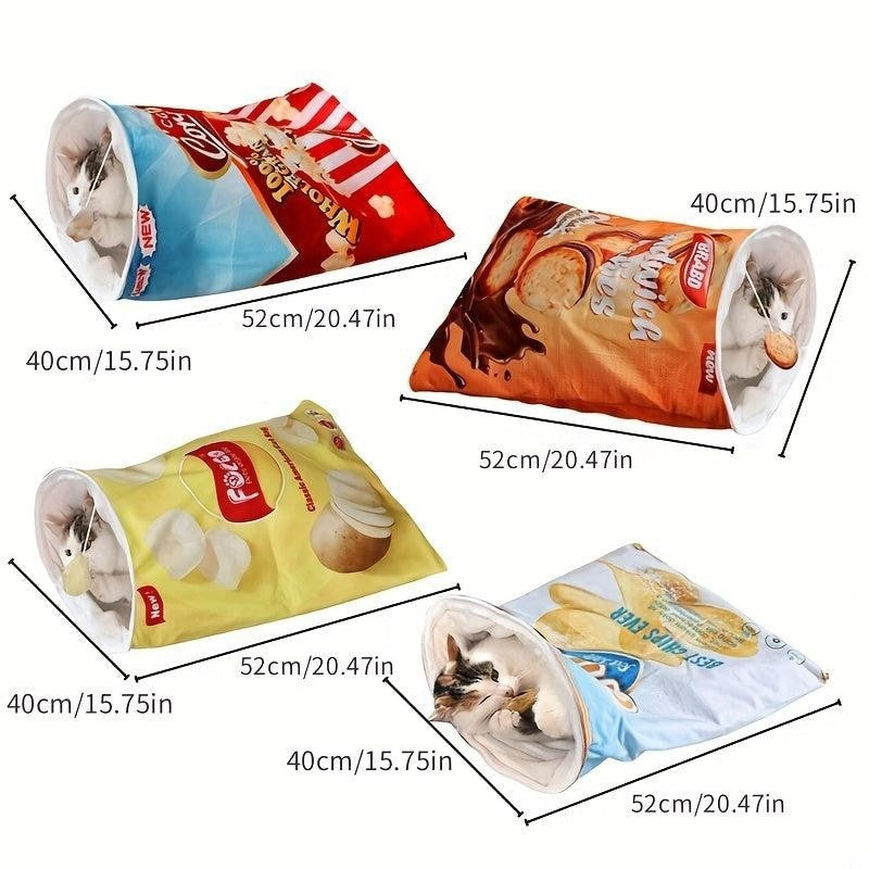 Behaglicher Katzentunnel mit Knisterpapier für spielerisches Vergnügen