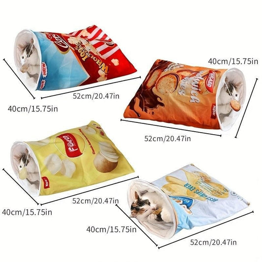 Behaglicher Katzentunnel mit Knisterpapier für spielerisches Vergnügen